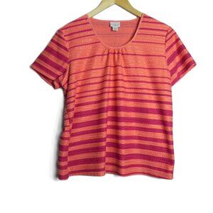Jaclyn Smith Pullover Short Sleeve Orange/Maroon Size L